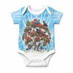 New Zealand Birds Christmas Baby Onesie Pohutukawa Xmas Tree