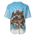 New Zealand Birds Christmas Baseball Jersey Pohutukawa Xmas Tree
