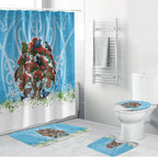 New Zealand Birds Christmas Bathroom Set Pohutukawa Xmas Tree