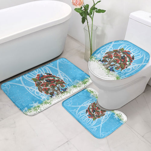 New Zealand Birds Christmas Bathroom Set Pohutukawa Xmas Tree