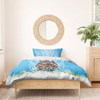 New Zealand Birds Christmas Bedding Set Pohutukawa Xmas Tree