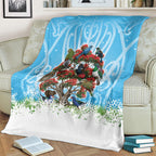 New Zealand Birds Christmas Blanket Pohutukawa Xmas Tree
