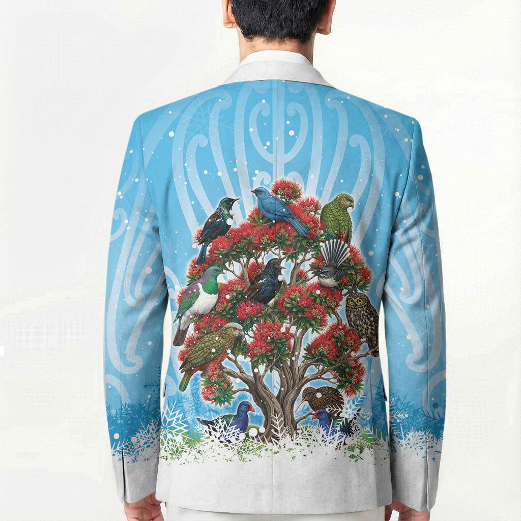 New Zealand Birds Christmas Blazer Pohutukawa Xmas Tree