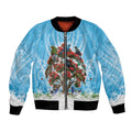 New Zealand Birds Christmas Bomber Jacket Pohutukawa Xmas Tree
