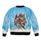 New Zealand Birds Christmas Bomber Jacket Pohutukawa Xmas Tree