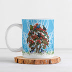 New Zealand Birds Christmas Ceramic Mug Pohutukawa Xmas Tree
