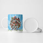 New Zealand Birds Christmas Ceramic Mug Pohutukawa Xmas Tree
