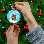 New Zealand Birds Christmas Ceramic Ornament Pohutukawa Xmas Tree