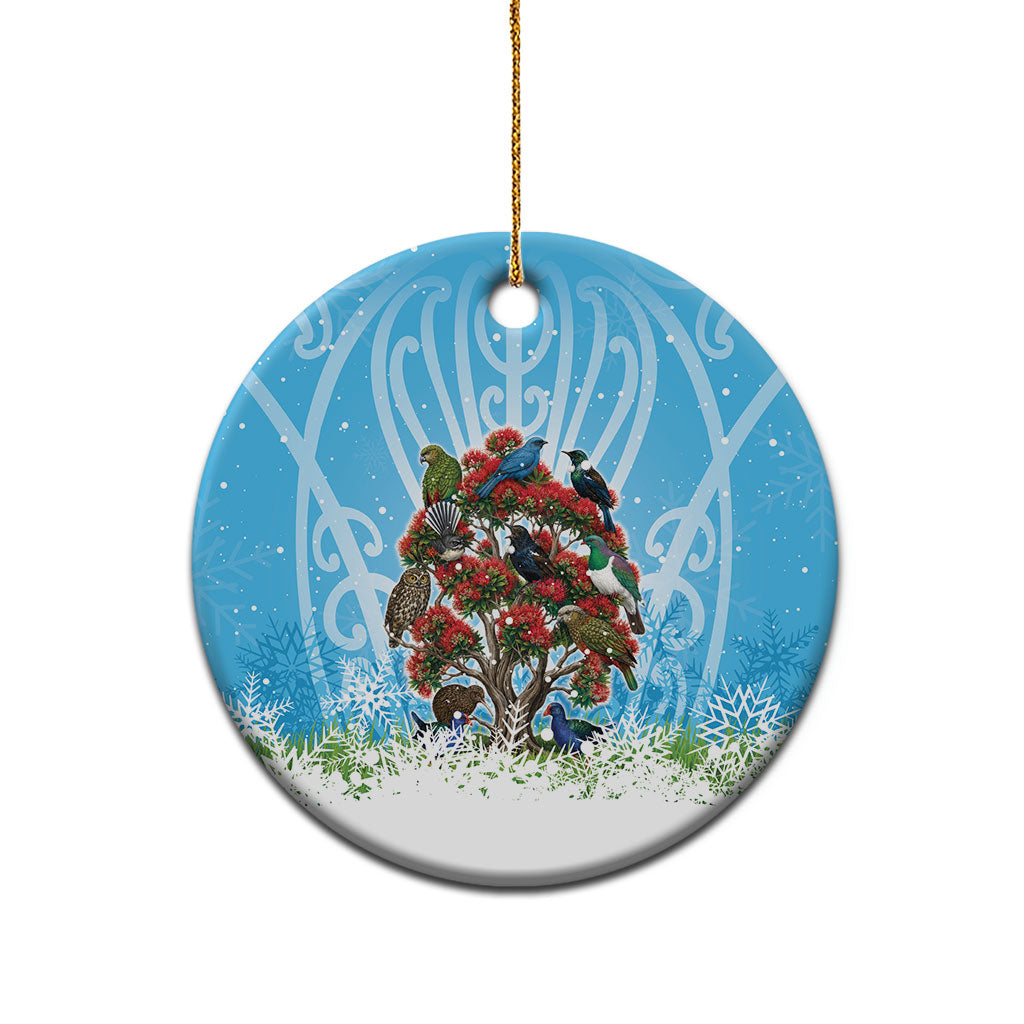 New Zealand Birds Christmas Ceramic Ornament Pohutukawa Xmas Tree