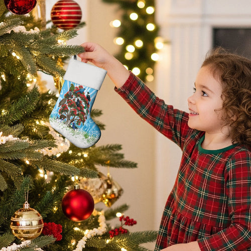 New Zealand Birds Christmas Stocking Pohutukawa Xmas Tree