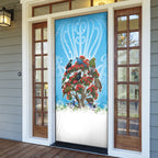 New Zealand Birds Christmas Door Cover Pohutukawa Xmas Tree