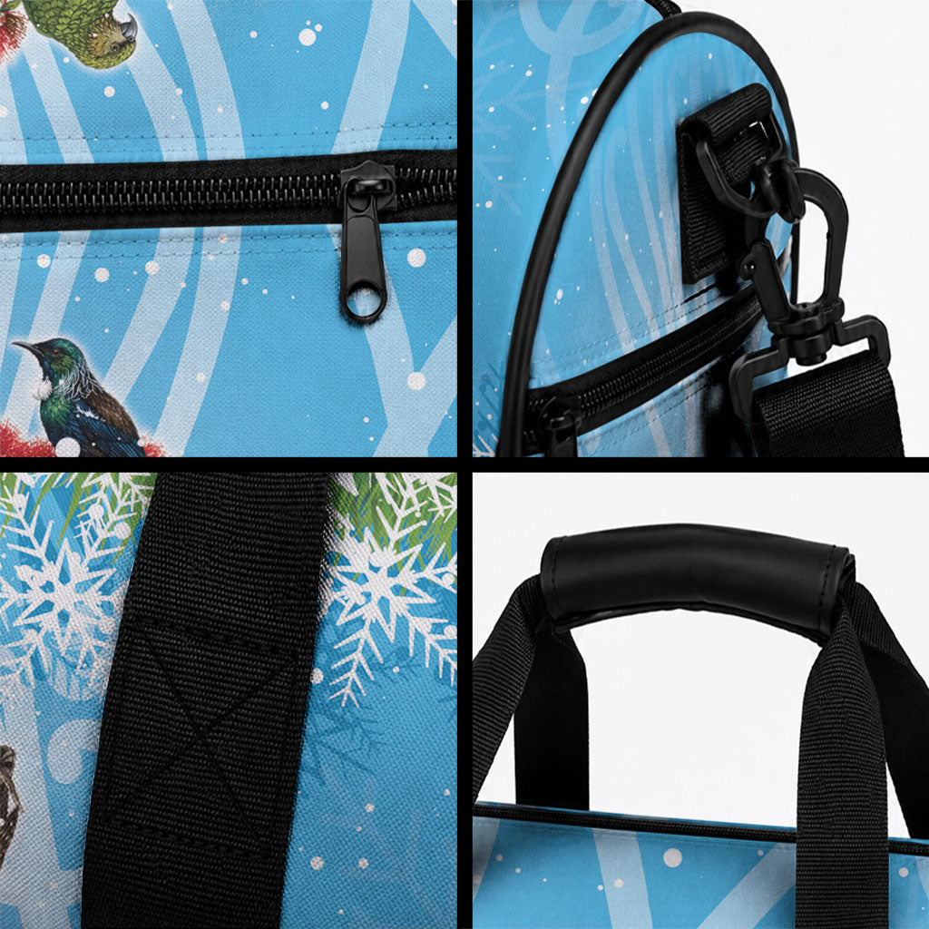 New Zealand Birds Christmas Duffle Bag Pohutukawa Xmas Tree