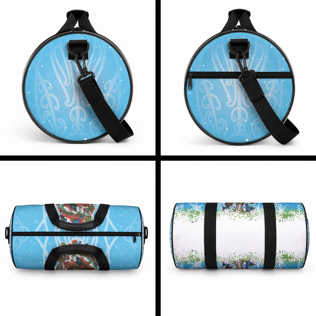 New Zealand Birds Christmas Duffle Bag Pohutukawa Xmas Tree