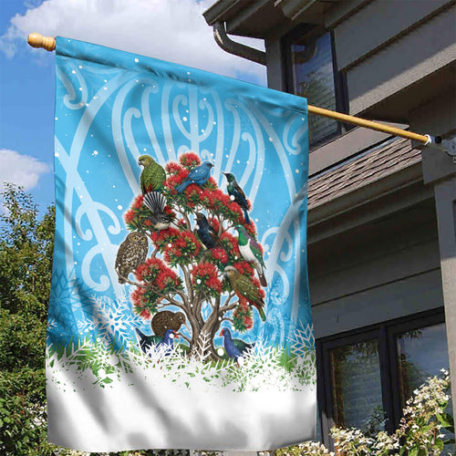 New Zealand Birds Christmas Garden Flag Pohutukawa Xmas Tree