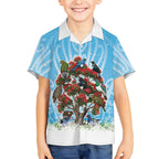 New Zealand Birds Christmas Hawaiian Shirt Pohutukawa Xmas Tree