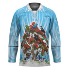 New Zealand Birds Christmas Hockey Jersey Pohutukawa Xmas Tree