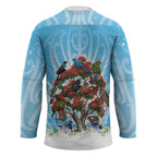 New Zealand Birds Christmas Hockey Jersey Pohutukawa Xmas Tree