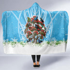 New Zealand Birds Christmas Hooded Blanket Pohutukawa Xmas Tree