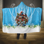 New Zealand Birds Christmas Hooded Blanket Pohutukawa Xmas Tree