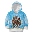 New Zealand Birds Christmas Kid Hoodie Pohutukawa Xmas Tree