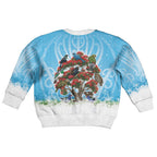 New Zealand Birds Christmas Kid Ugly Christmas Sweater Pohutukawa Xmas Tree