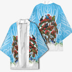 New Zealand Birds Christmas Kimono Pohutukawa Xmas Tree