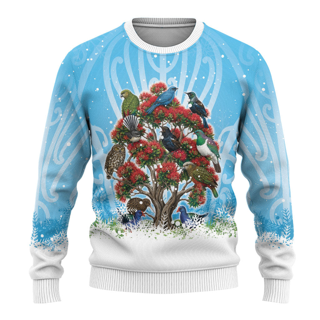 New Zealand Birds Christmas Ugly Christmas Sweater Pohutukawa Xmas Tree