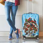 New Zealand Birds Christmas Luggage Cover Pohutukawa Xmas Tree