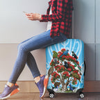 New Zealand Birds Christmas Luggage Cover Pohutukawa Xmas Tree