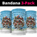 New Zealand Birds Christmas Neck Gaiter Pohutukawa Xmas Tree