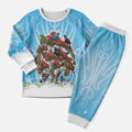 New Zealand Birds Christmas Pajama Set Pohutukawa Xmas Tree