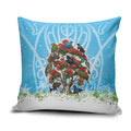 New Zealand Birds Christmas Pillow Cover Pohutukawa Xmas Tree