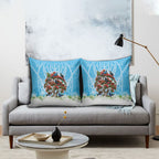 New Zealand Birds Christmas Pillow Cover Pohutukawa Xmas Tree