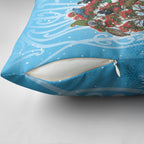 New Zealand Birds Christmas Pillow Cover Pohutukawa Xmas Tree