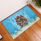 New Zealand Birds Christmas Rubber Doormat Pohutukawa Xmas Tree