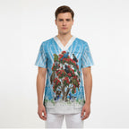 New Zealand Birds Christmas Scrub Top Pohutukawa Xmas Tree