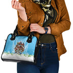 New Zealand Birds Christmas Shoulder Handbag Pohutukawa Xmas Tree