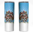 New Zealand Birds Christmas Skinny Tumbler Pohutukawa Xmas Tree