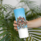 New Zealand Birds Christmas Skinny Tumbler Pohutukawa Xmas Tree