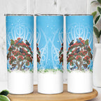 New Zealand Birds Christmas Skinny Tumbler Pohutukawa Xmas Tree