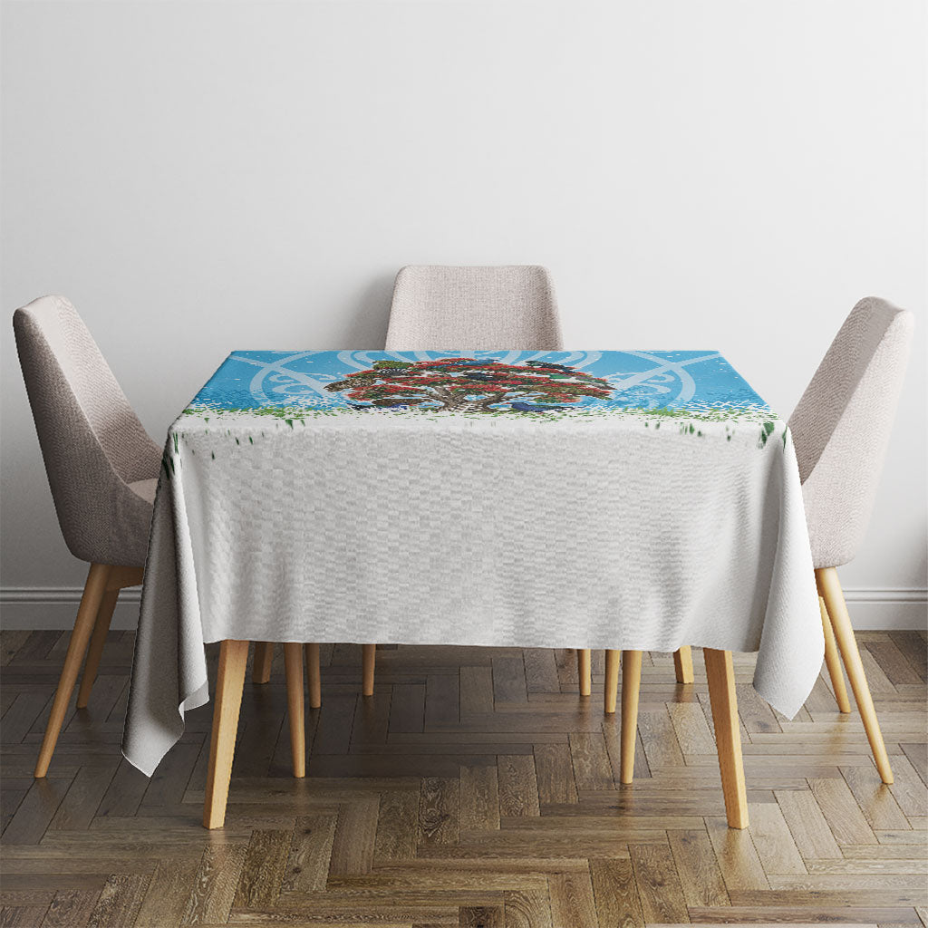 New Zealand Birds Christmas Tablecloth Pohutukawa Xmas Tree