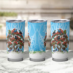 New Zealand Birds Christmas Tumbler Cup Pohutukawa Xmas Tree