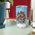 New Zealand Birds Christmas Tumbler Cup Pohutukawa Xmas Tree