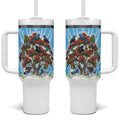 New Zealand Birds Christmas Tumbler With Handle Pohutukawa Xmas Tree