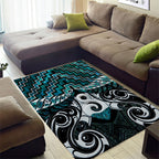 New Zealand Maori Area Rug Poutama Pikorua - Single Twist Paua Shell