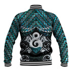 New Zealand Maori Baseball Jacket Poutama Pikorua - Single Twist Paua Shell