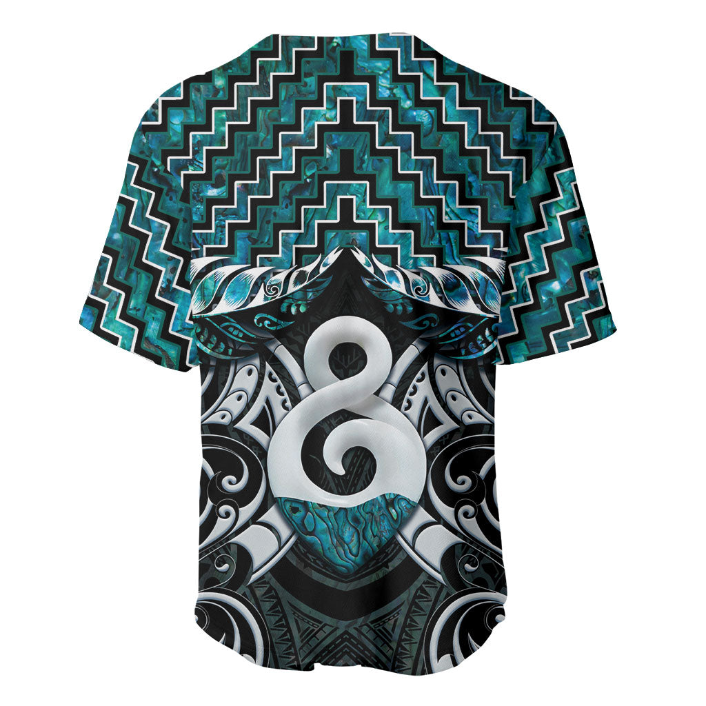 New Zealand Maori Baseball Jersey Poutama Pikorua - Single Twist Paua Shell