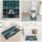 New Zealand Maori Bathroom Set Poutama Pikorua - Single Twist Paua Shell