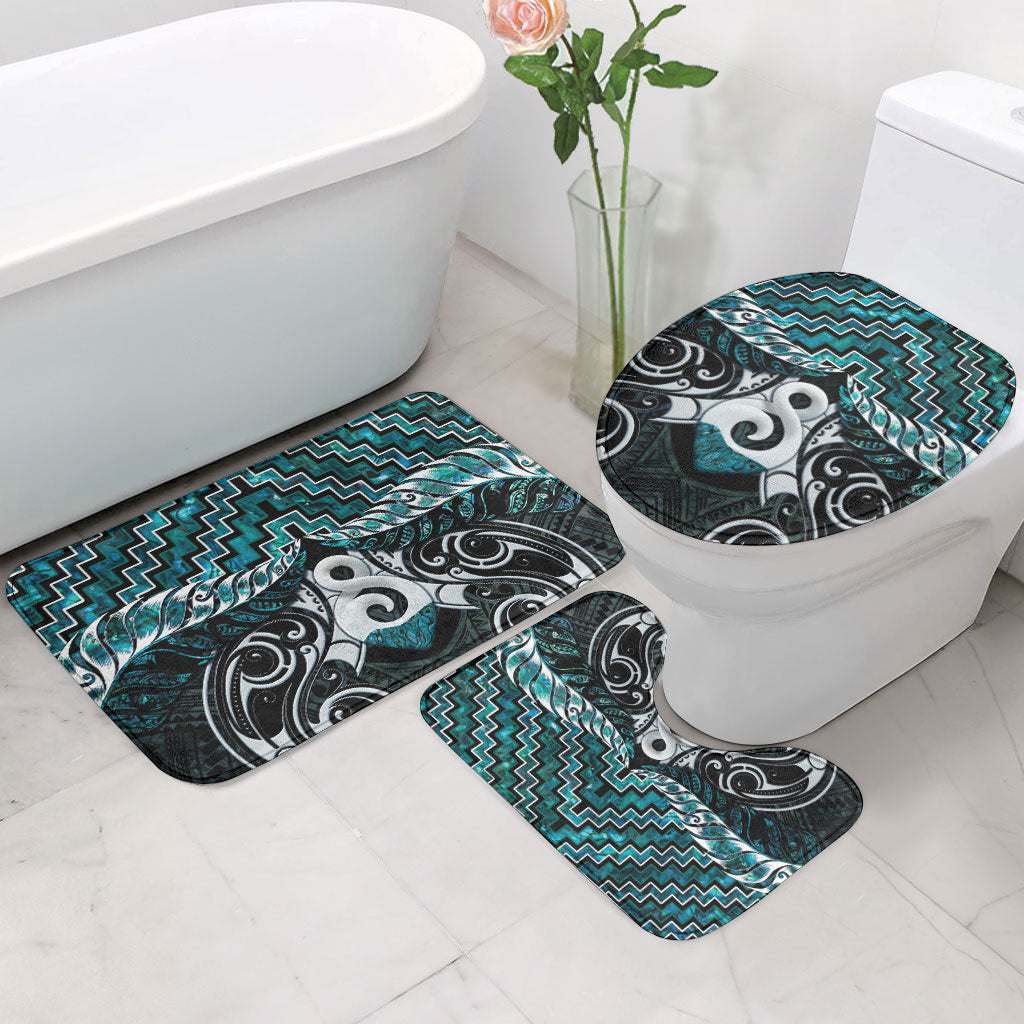 New Zealand Maori Bathroom Set Poutama Pikorua - Single Twist Paua Shell