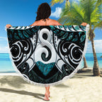New Zealand Maori Beach Blanket Poutama Pikorua - Single Twist Paua Shell